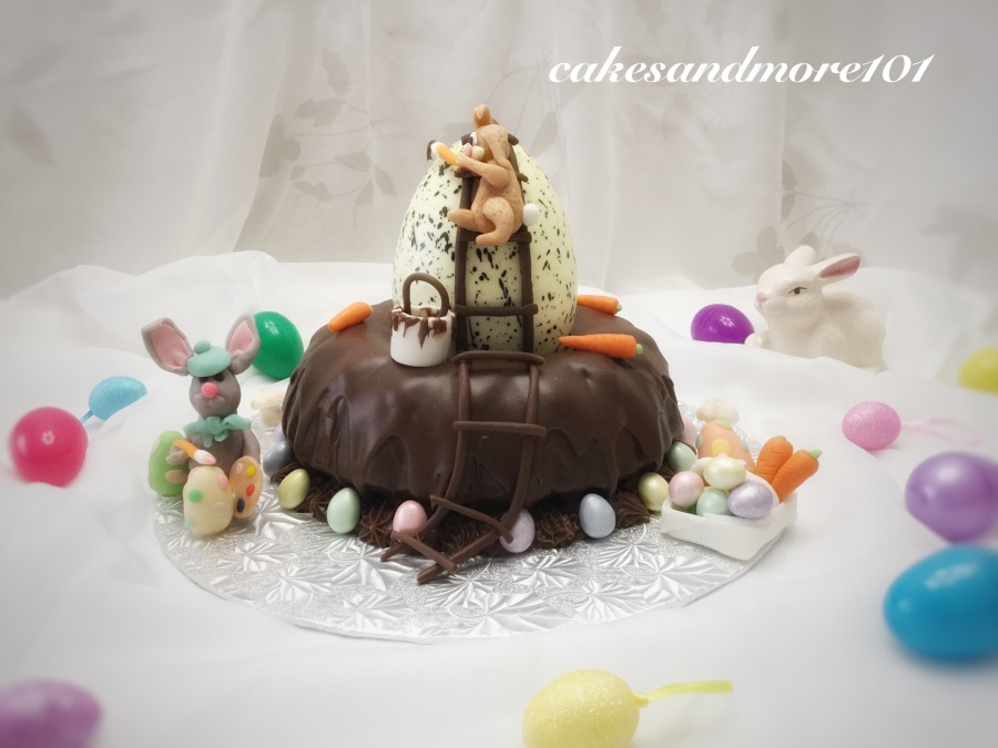 Painting Bunny Easter Cake